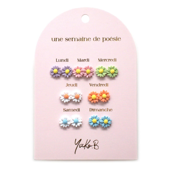 Set 7 paia orecchini, Una settimana di poesia - Fiori