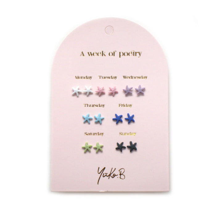 Set 7 paia orecchini, Una settimana di poesia - Stelle marine