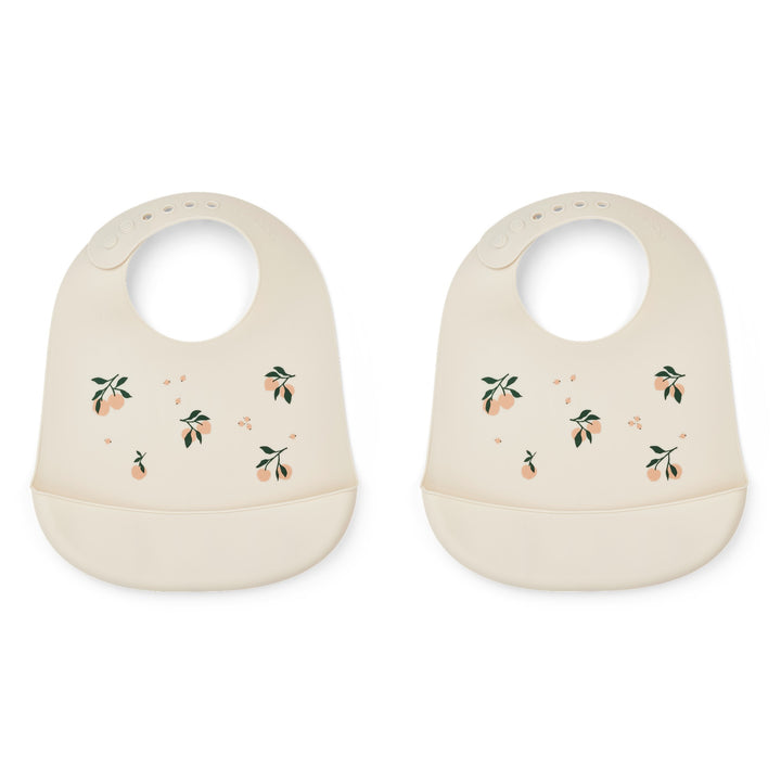 Set da 2 bavaglini in silicone Peach Sandy | Liewood
