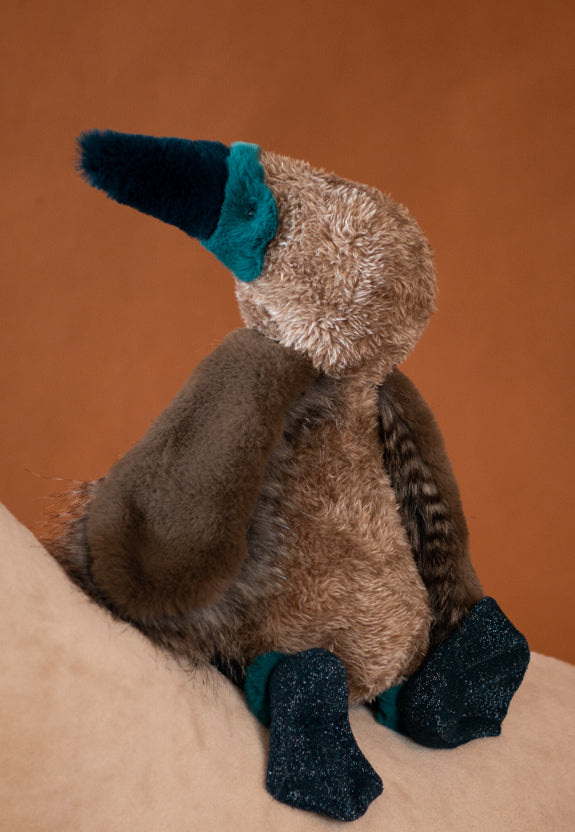 Plush blue-footed booby bird