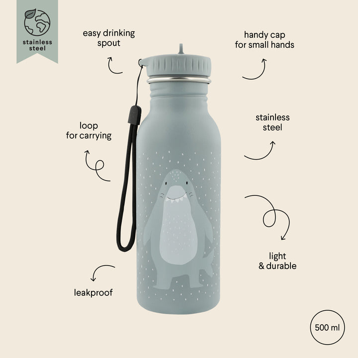 Stainless steel water bottle 500ml, Shark