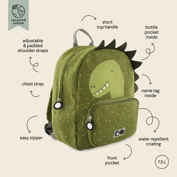 Large Water Repellent Dinosaur Backpack, 3-5 Years