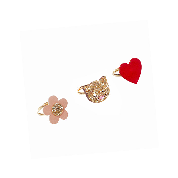Glitter Cat Ring Set