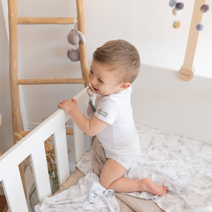 Body maniche corte in bambù bio, Set di 2 Cammello