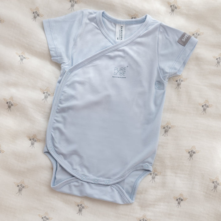 Body maniche corte in bambù bio, Set di 2 Azzurro | Bamboom