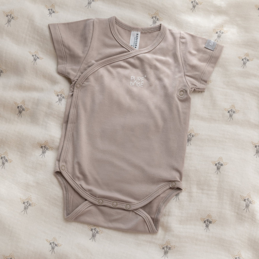 Body maniche corte in bambù bio, Set di 2 Cammello | Bamboom