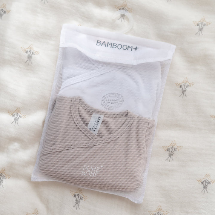 Body maniche corte in bambù bio, Set di 2 Cammello | Bamboom