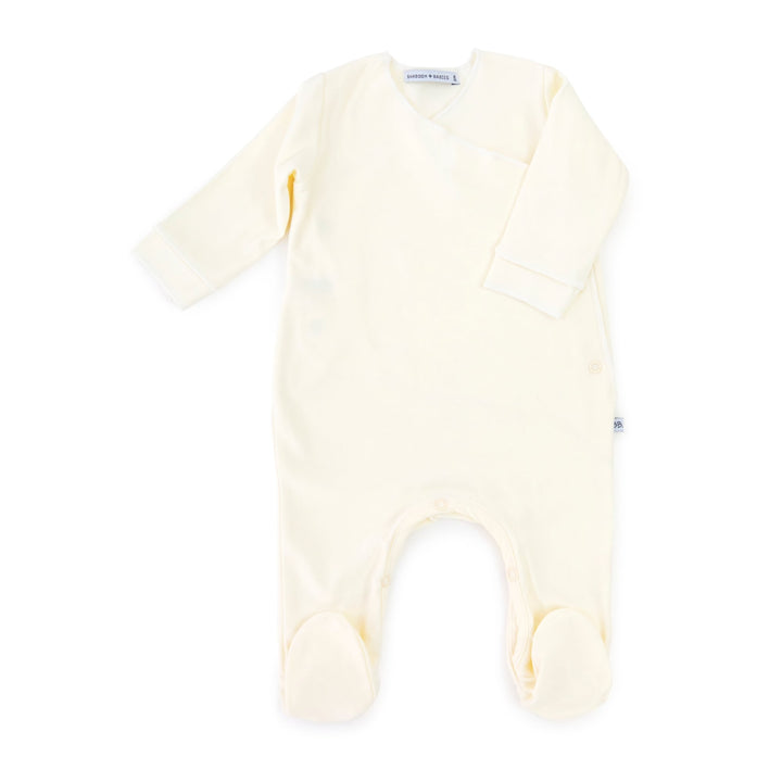 Tutina con piedi in bambù bio, Panna | Bamboom Made in Italy