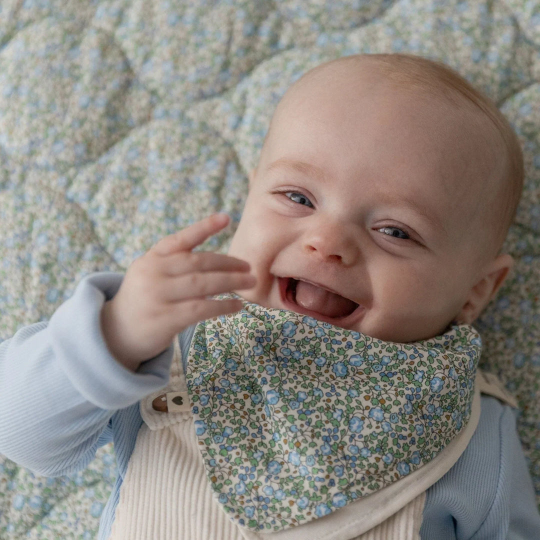 Bavaglino bandana cotone bio, Liberty Eloise Ivory | Bibs