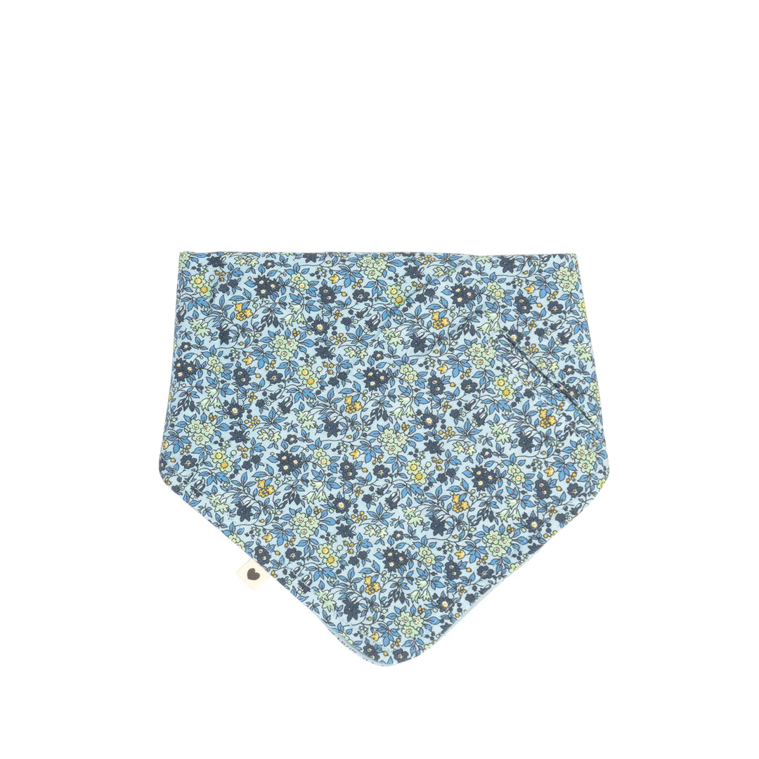 Bavaglino bandana cotone bio, Liberty Chamomile lawn blue | Bibs