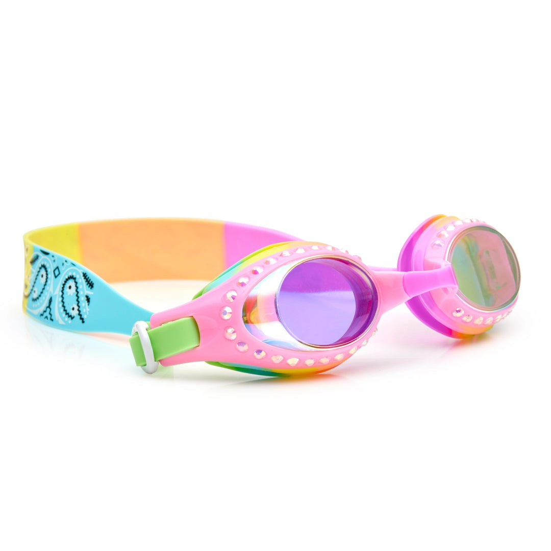 Occhialini da nuoto per bambini, Bubble bath pink bandana | Bling2o