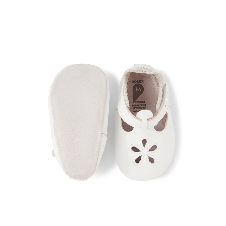 Babbucce in pelle morbida, Daisy bianco