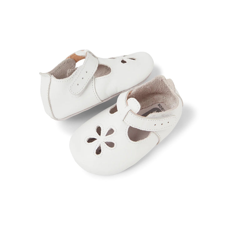Babbucce in pelle morbida, Daisy bianco