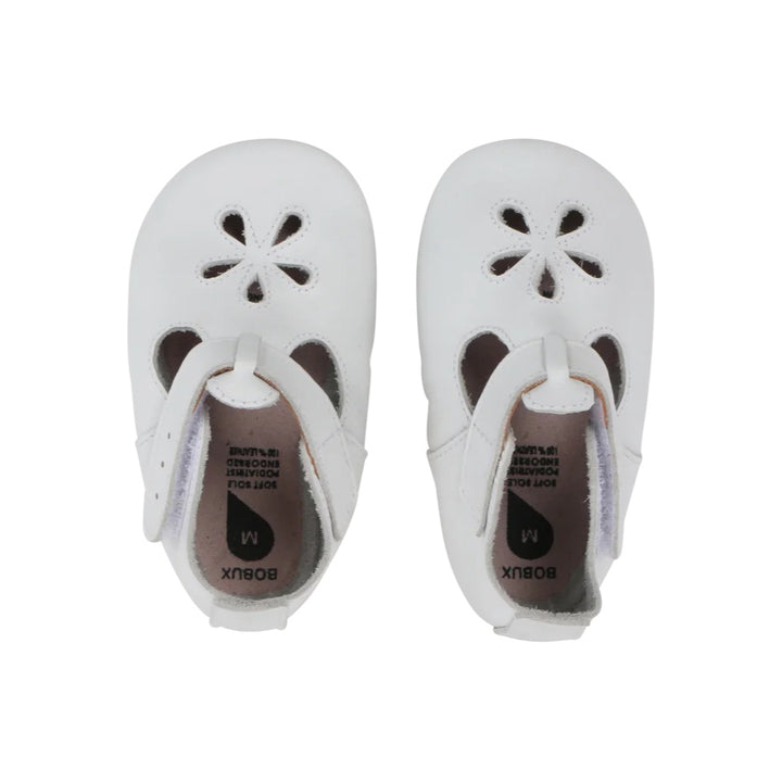 Babbucce in pelle morbida, Daisy bianco