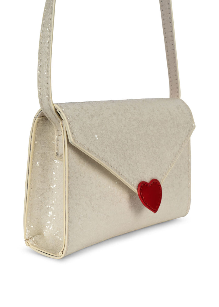 Borsa a tracolla con glitter, Cuore