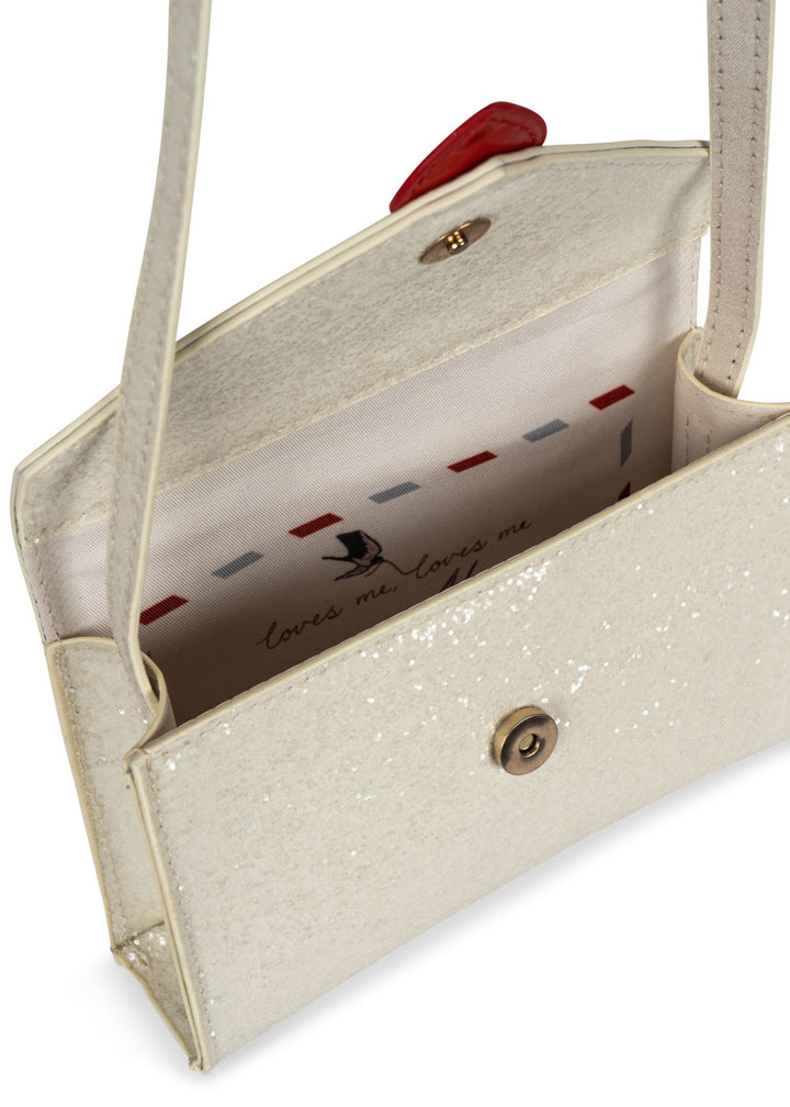 Borsa a tracolla con glitter, Cuore