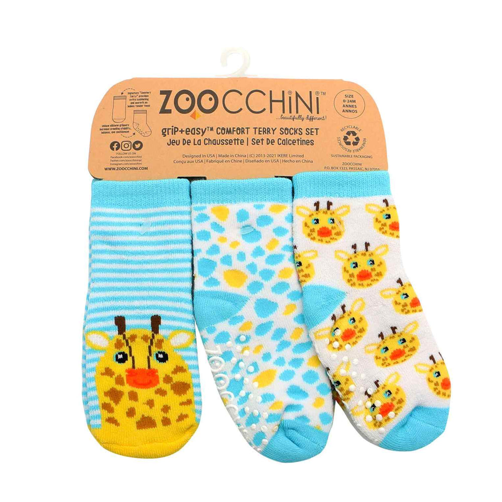 Set calzini antiscivolo 0-24 mesi, Giraffa - Zoocchini
