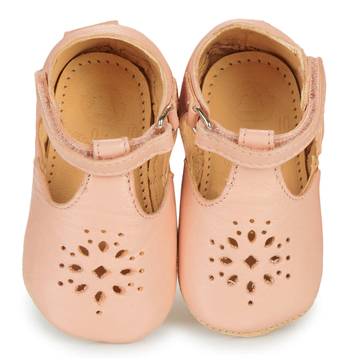 Scarpine in pelle con cinturino a T, Rosa | Easy Peasy