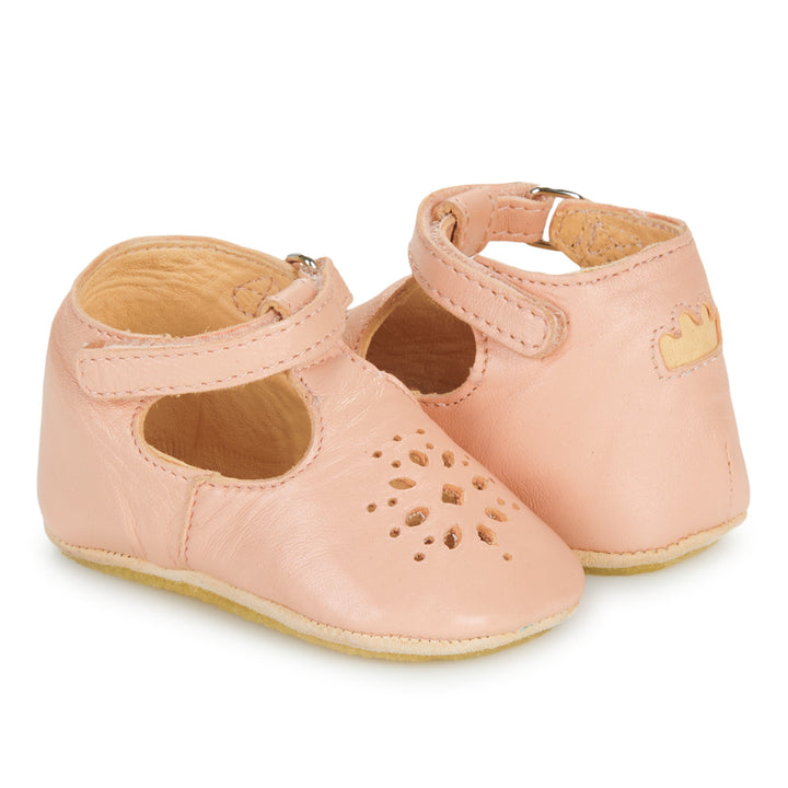 Scarpine in pelle con cinturino a T, Rosa | Easy Peasy