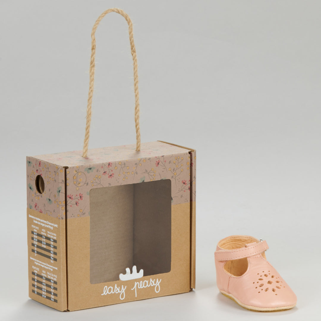 Scarpine in pelle con cinturino a T, Rosa | Easy Peasy