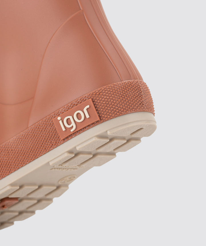 Terracotta rubber rain boots