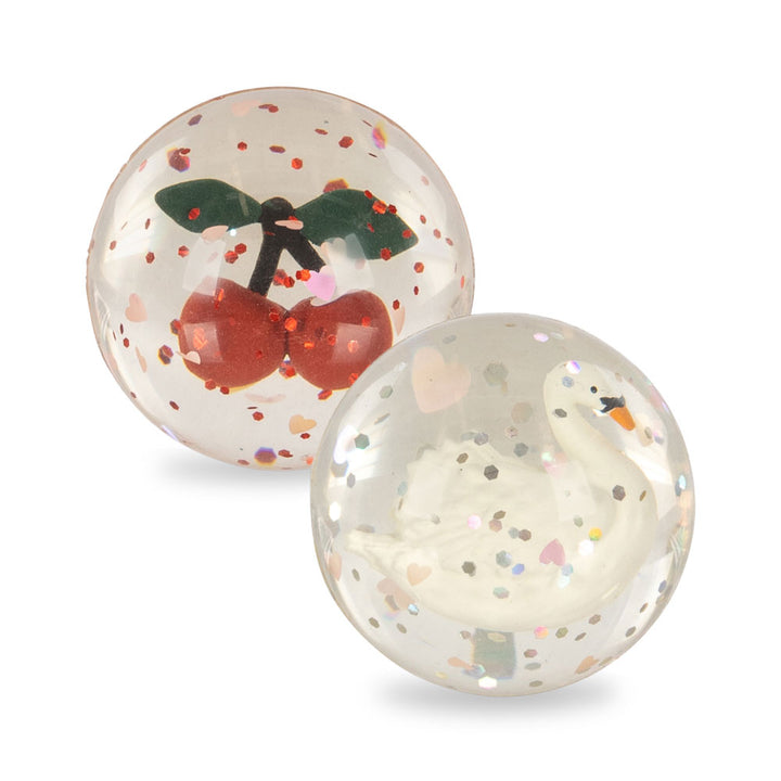 Bouncing Ball, Set of 2 - Swan and Cherry