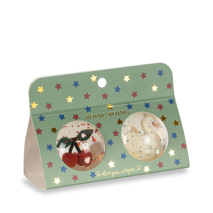 Bouncing Ball, Set of 2 - Swan and Cherry