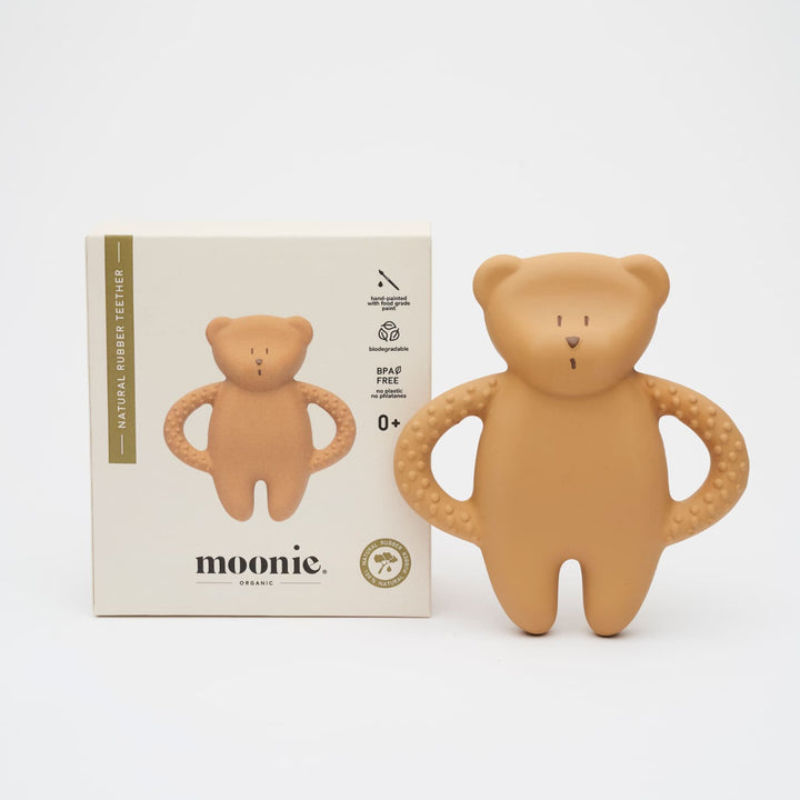 Organic natural rubber teether, Moonie cappuccino