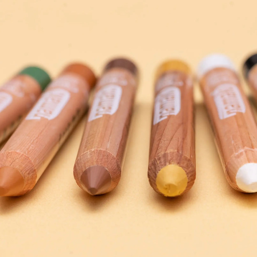 Organic Face Painting Pencils for Kids 6 Colors, Wildlife