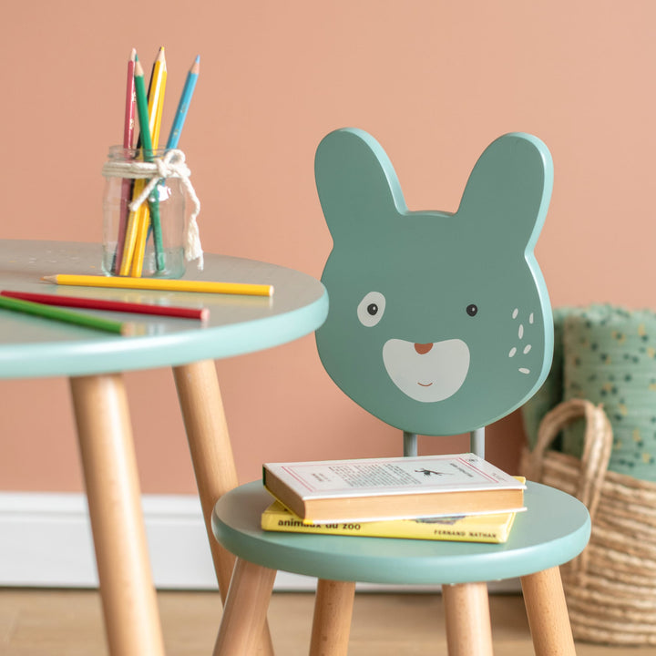 Sedia in legno per bambini, Coniglio salvia