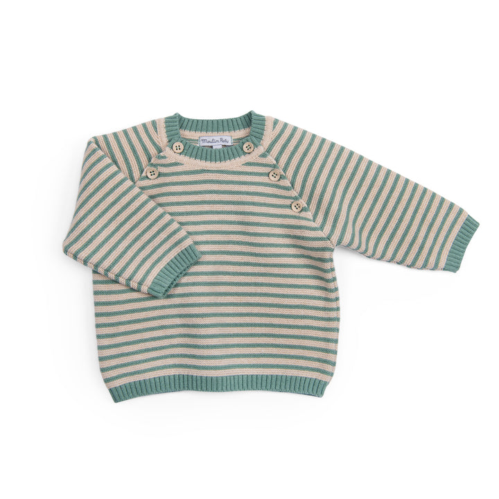 Moulin Roty | Maglia bicolore in misto lana cotone, Igname