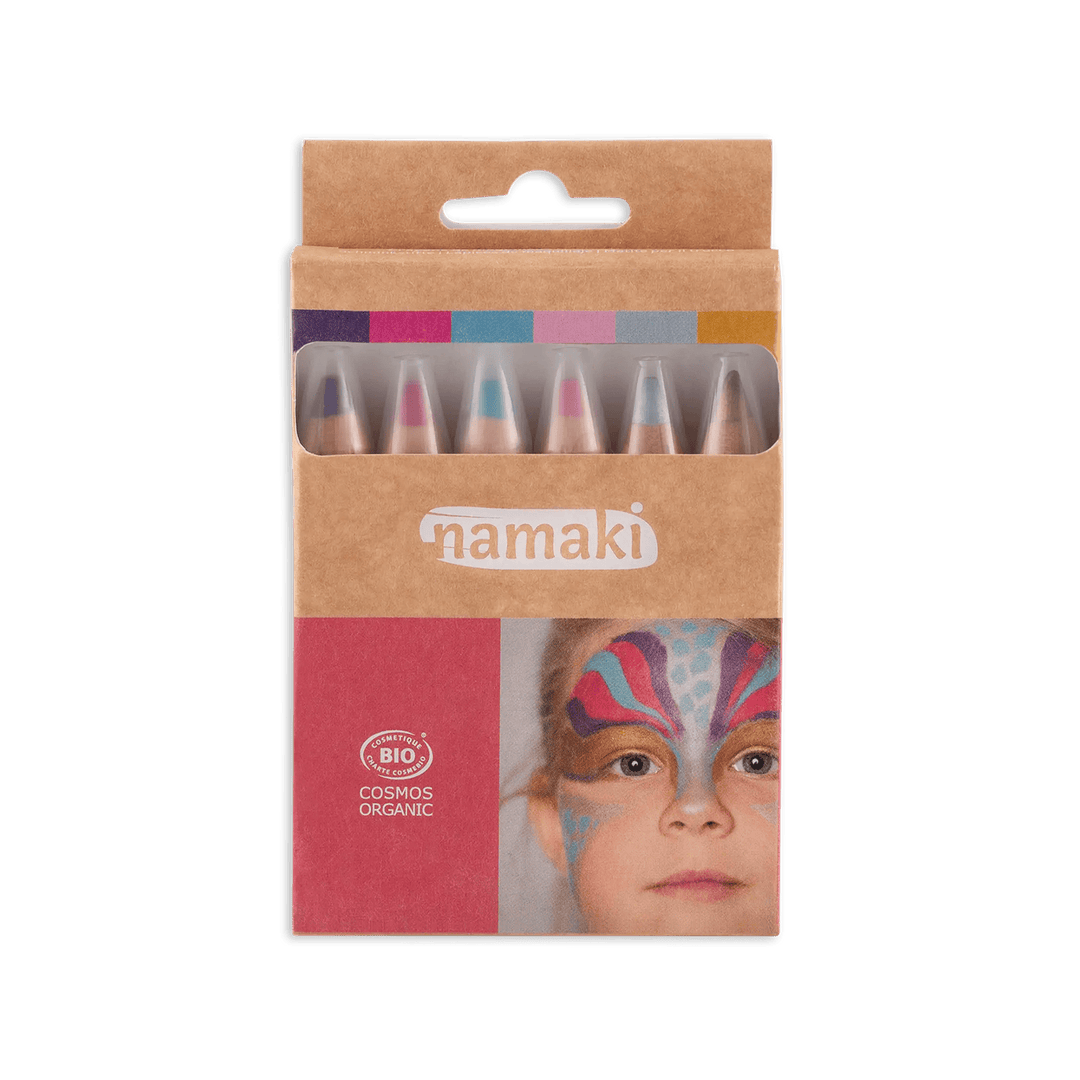 Matite bio face painting per bambini 6 colori, Mondi incantati