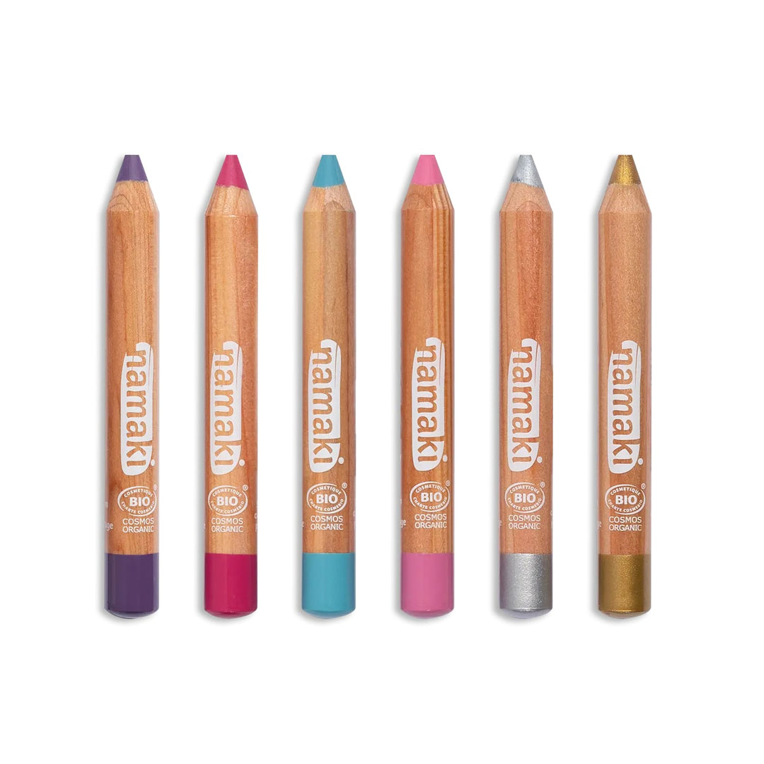 Matite bio face painting per bambini 6 colori, Mondi incantati