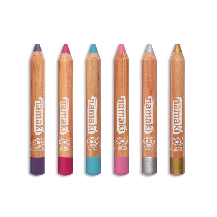 Matite bio face painting per bambini 6 colori, Mondi incantati