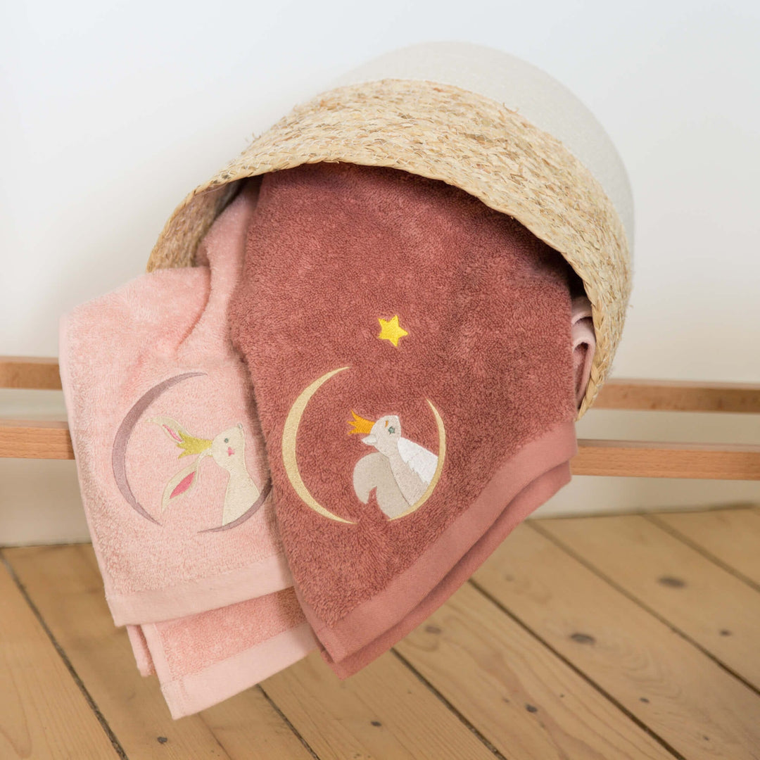 Asciugamano personalizzabile 70 x 140 Rosa, Oiseau Bateau