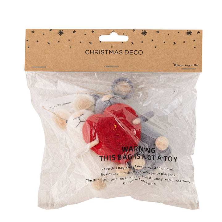 Ornamento natalizio, Topini cuore rosso
