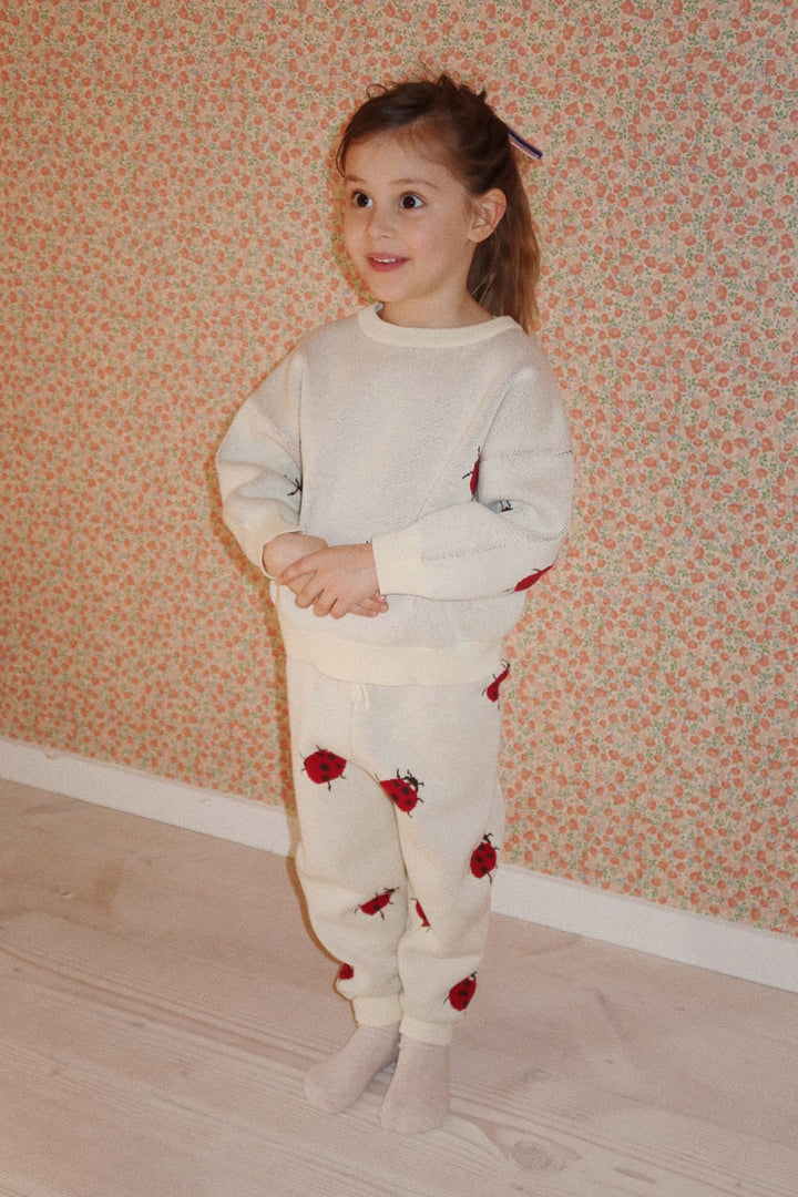 Organic cotton knitted trousers, Ladybug