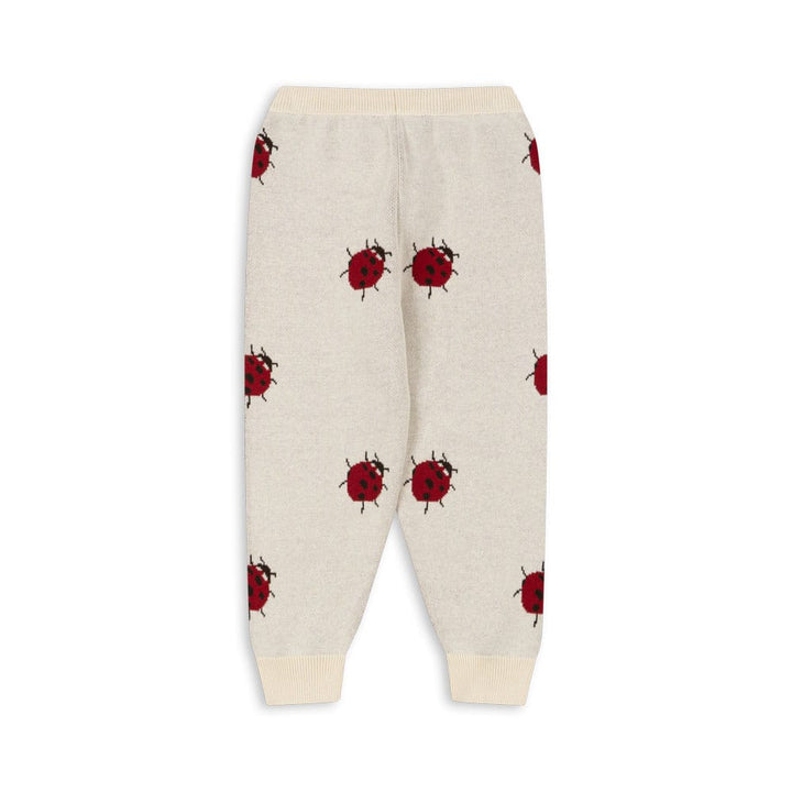 Organic cotton knitted trousers, Ladybug