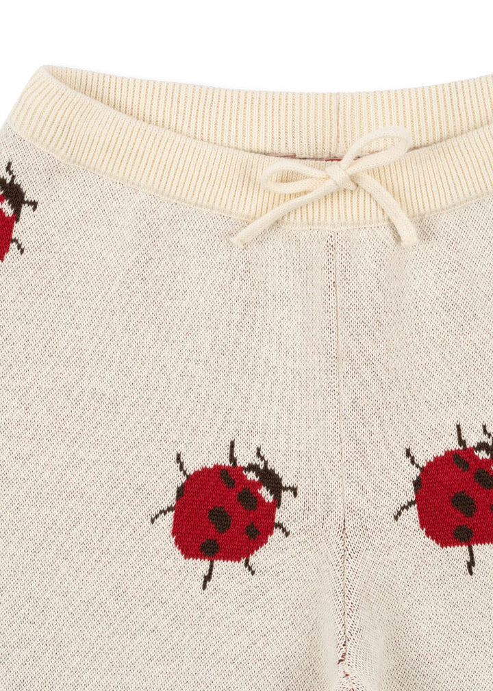 Organic cotton knitted trousers, Ladybug