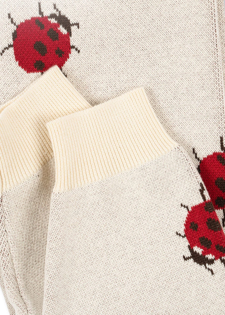 Organic cotton knitted trousers, Ladybug