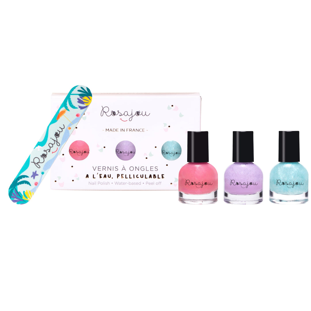 Cofanetto 3 smalti pelabili e lima - Magic, Fée, Lavande | Rosajou
