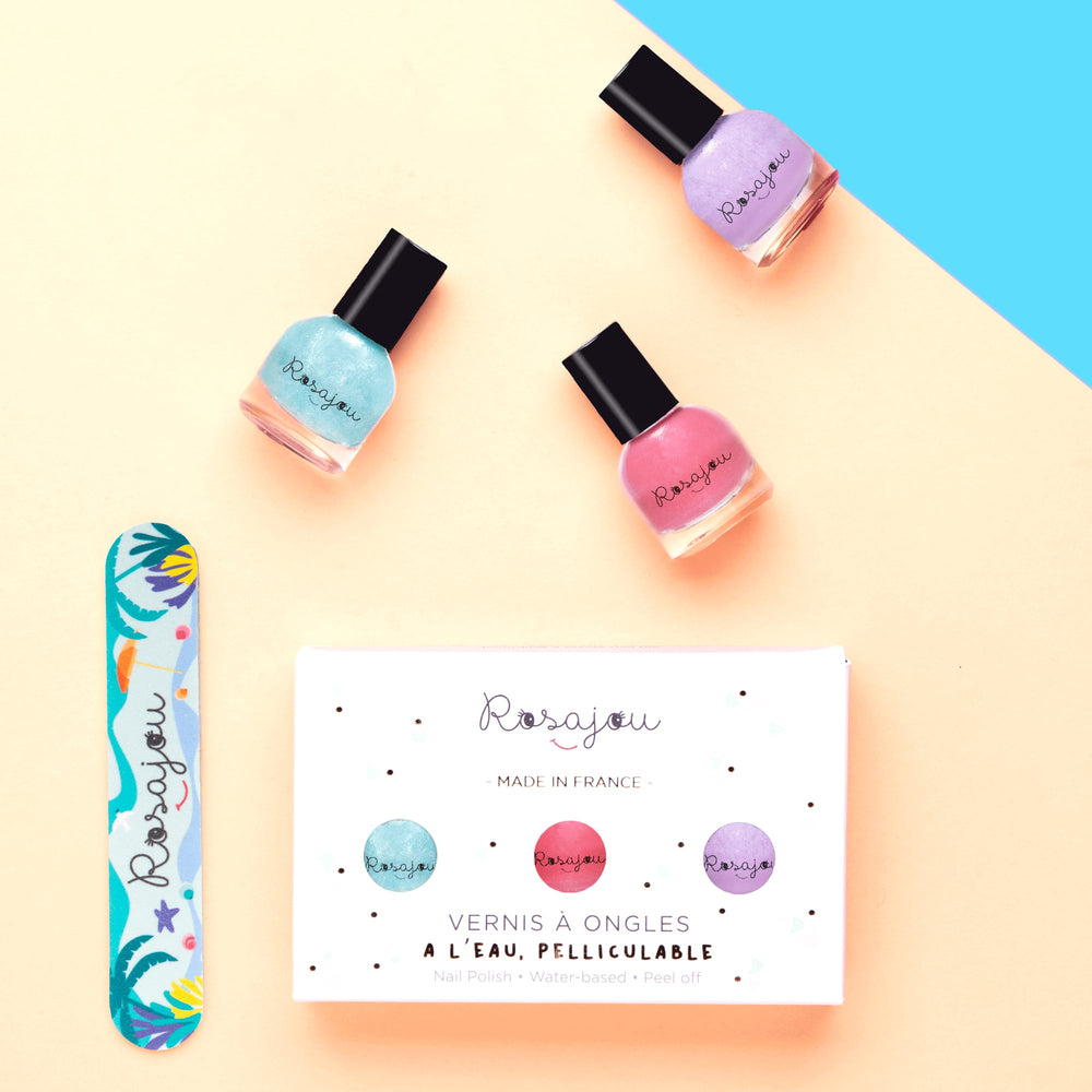 Cofanetto 3 smalti pelabili e lima - Magic, Fée, Lavande | Rosajou