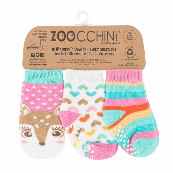 Set calzini antiscivolo 0-24 mesi, Cerbiatto - Zoocchini