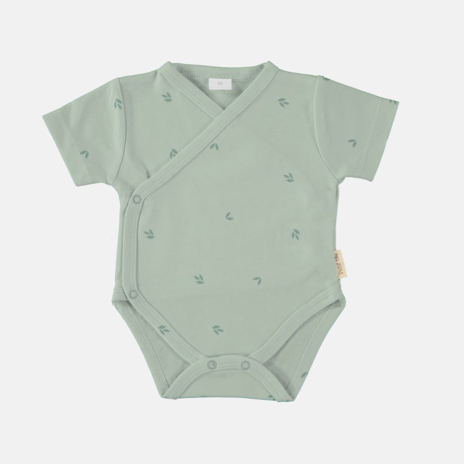 Pima cotton short sleeve crossover bodysuit