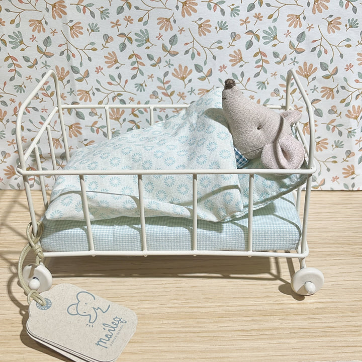 Maileg | Mini Lettino Blu, Micro Cot Bed