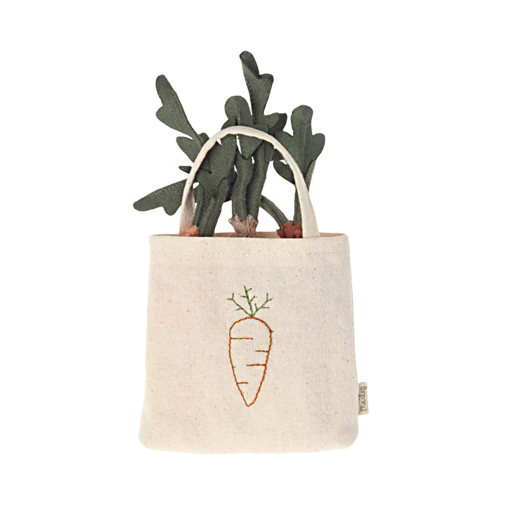 Maileg | Carote con shopper in miniatura, Carrots in shopping bag