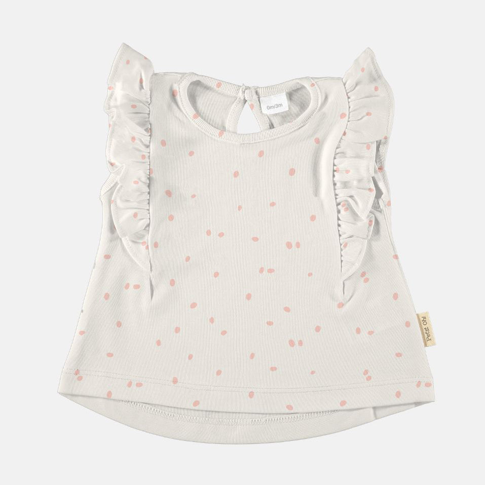 Maglietta balze in pima cotone Tiny rose