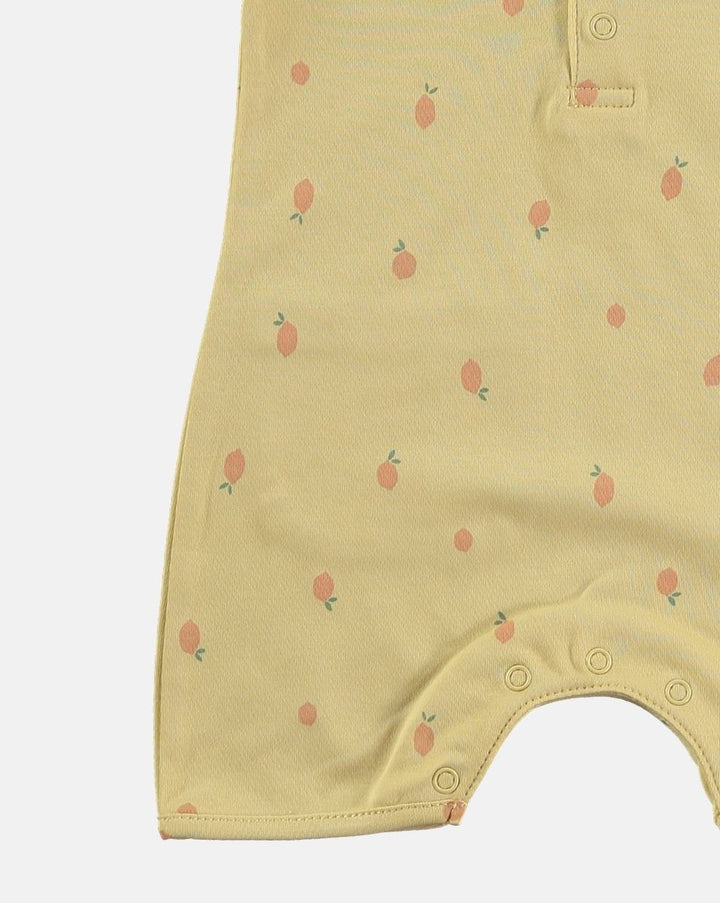 Citric yellow pima cotton sleeveless romper