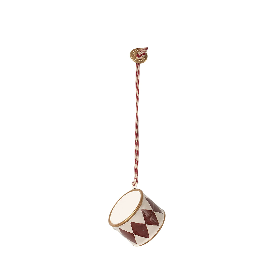 Maileg | Ornamento Natalizio in metallo, Tamburo rosso piccolo, Drum