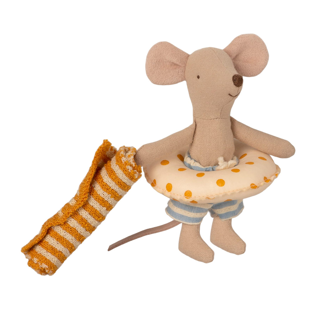 Maileg | Beach Mice, Topino Cabina Spiaggia Little Brother Mouse